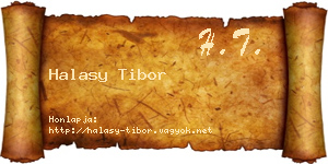 Halasy Tibor névjegykártya